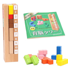 Tetris Tower Block Volumetric Wood Blocks Children Game