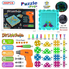 3D Mosaic Puzzle Building Bricks with Drilling Screw Toys for Children